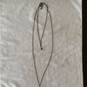 Express Charcoal Necklace with Dark Purple Gems